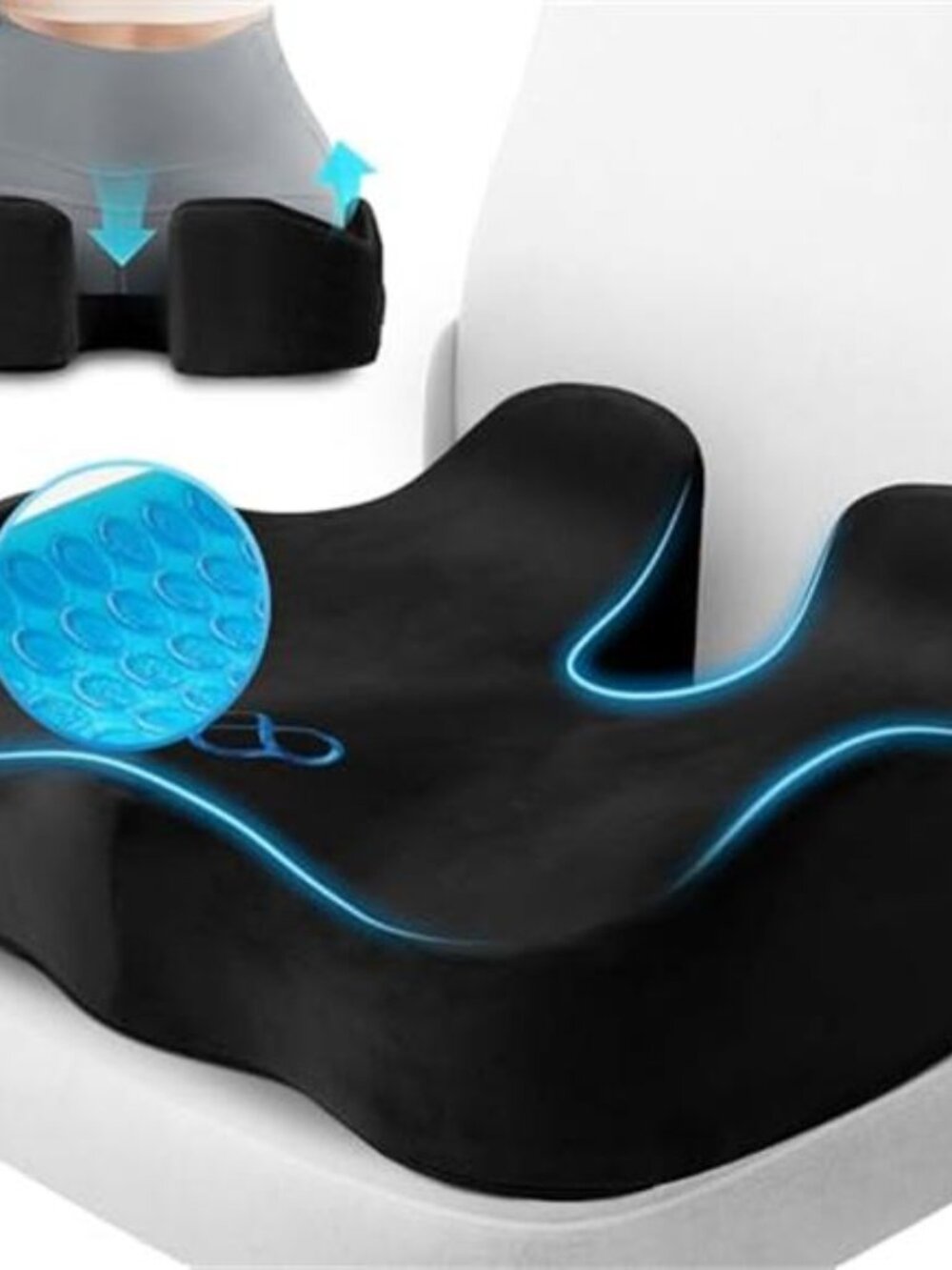 Gel Memory Foam Seat Cushion Ergonomic Chair Pad Pressure Relief Office Car